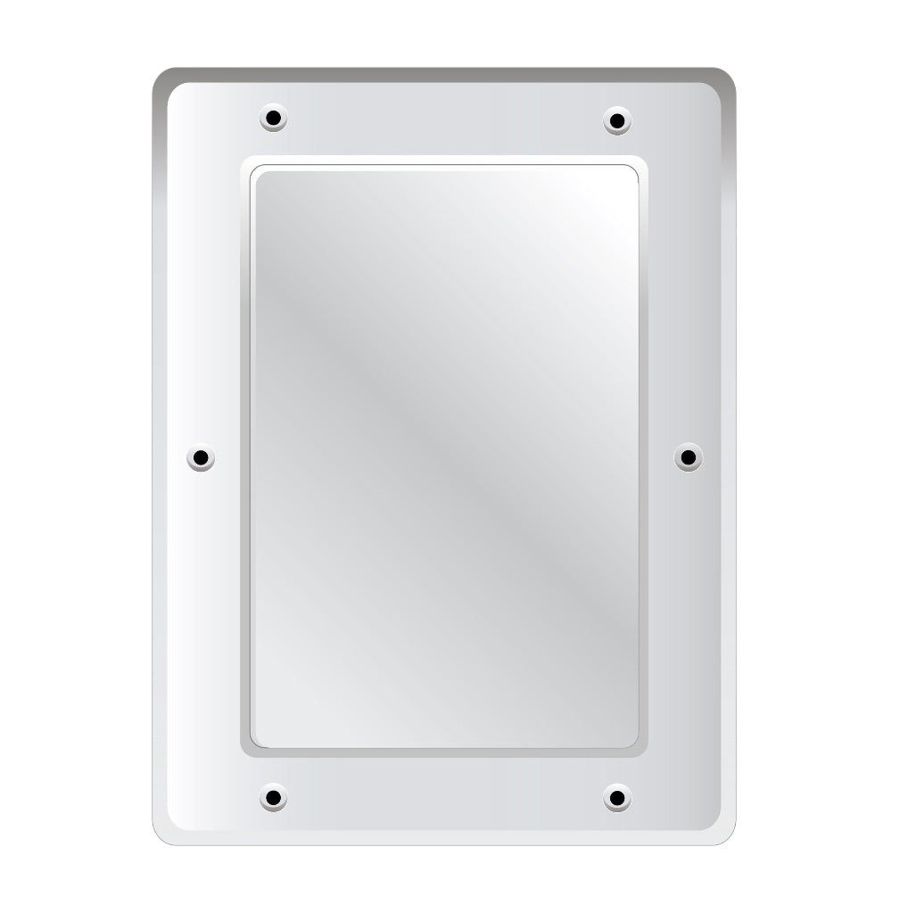 Flat Stainless Steel Vanity Mirror - Anti-Vandal 400 x 300mm - The Safe Havens