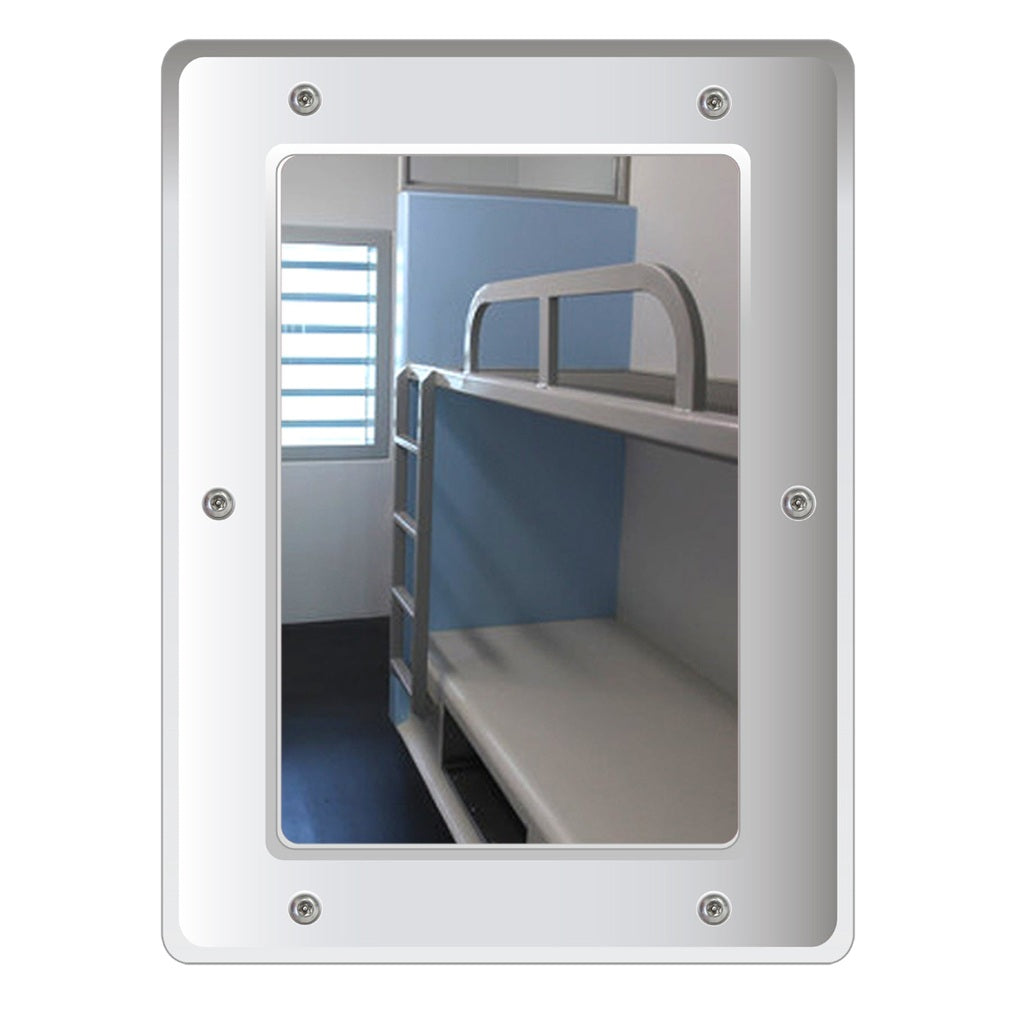 Flat Stainless Steel Vanity Mirror - Anti-Vandal 400 x 300mm - The Safe Havens