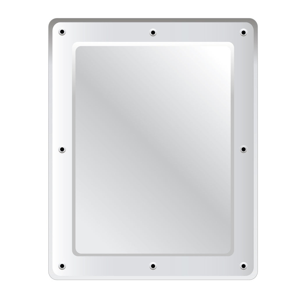 Flat Stainless Steel Vanity Mirror - Anti-Vandal 500 x 400mm - The Safe Havens