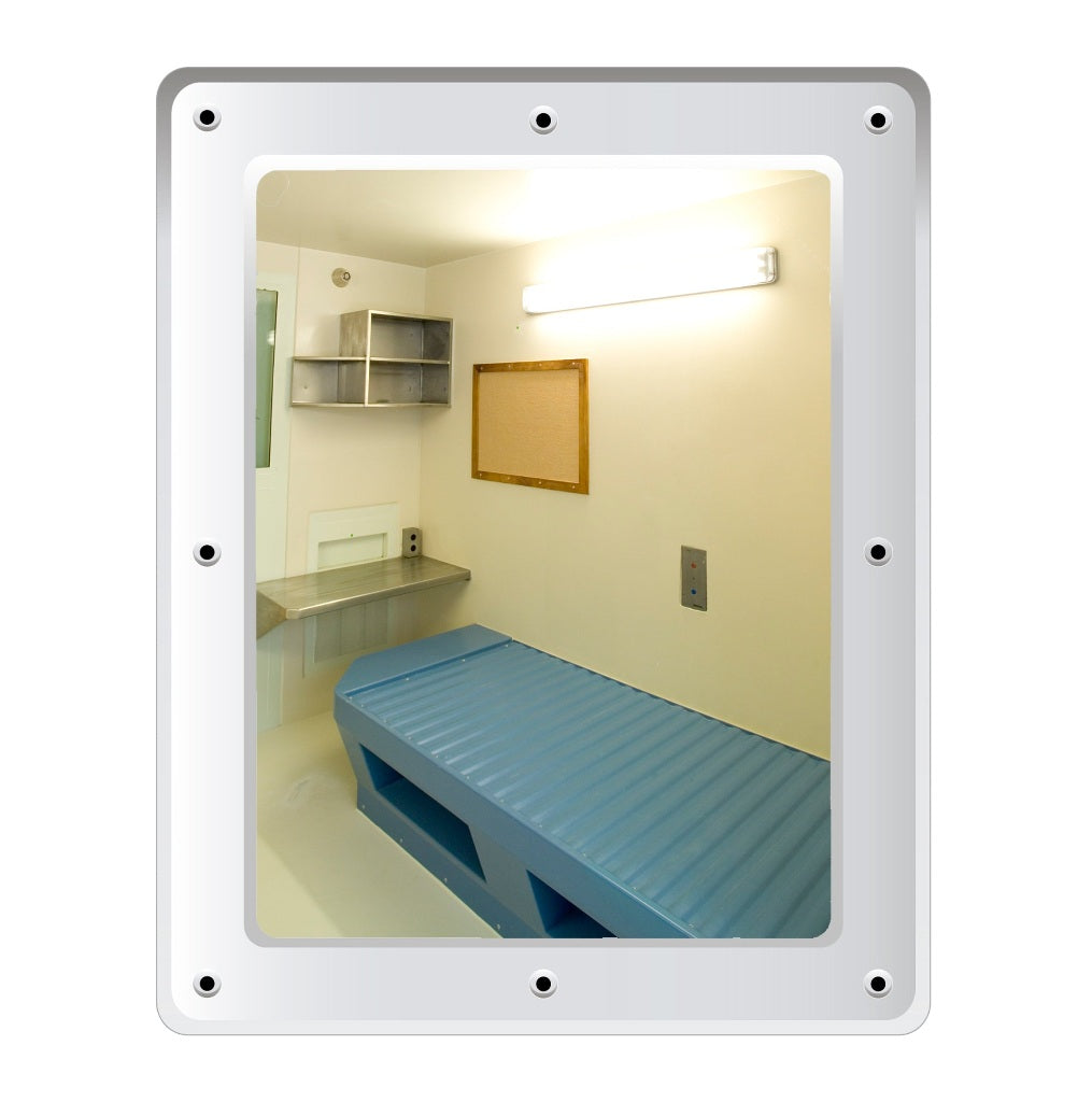 Flat Stainless Steel Vanity Mirror - Anti-Vandal 500 x 400mm - The Safe Havens