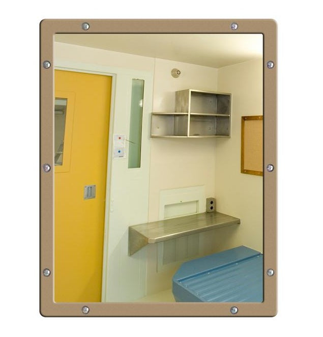 Flat Stainless Steel Vanity Mirror - Anti-Ligature 500 x 400mm - The Safe Havens