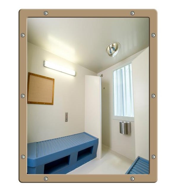 Flat Stainless Steel Vanity Mirror - Anti-Ligature 500 x 400mm - The Safe Havens