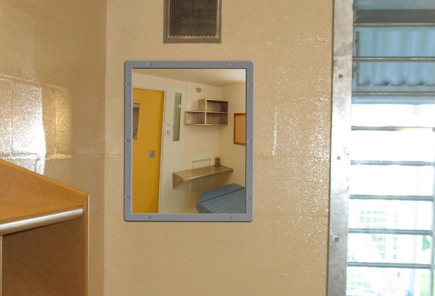 Flat Stainless Steel Vanity Mirror - Anti-Ligature 500 x 400mm - The Safe Havens