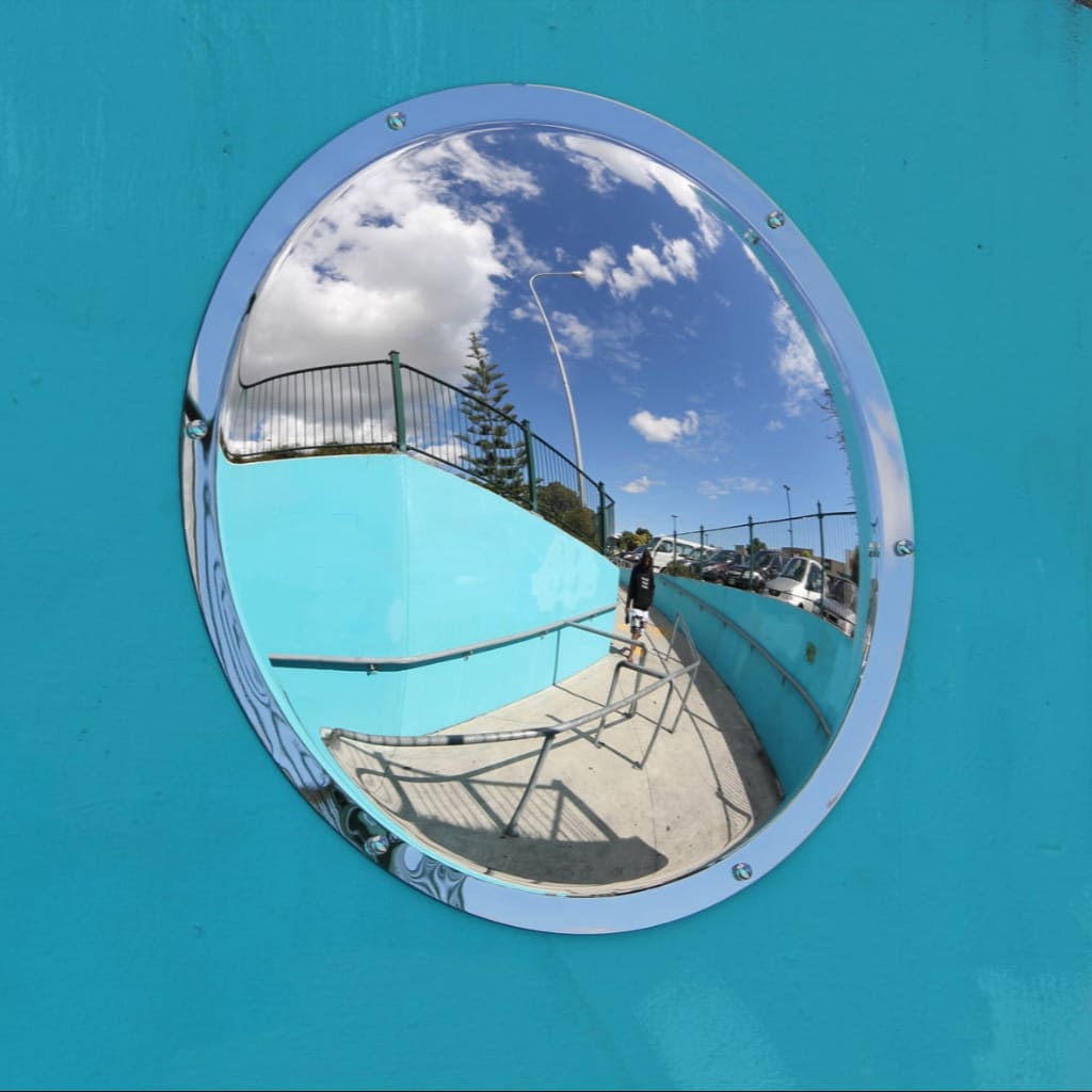 Stainless Steel Wall Dome Mirror - 500mm - The Safe Havens