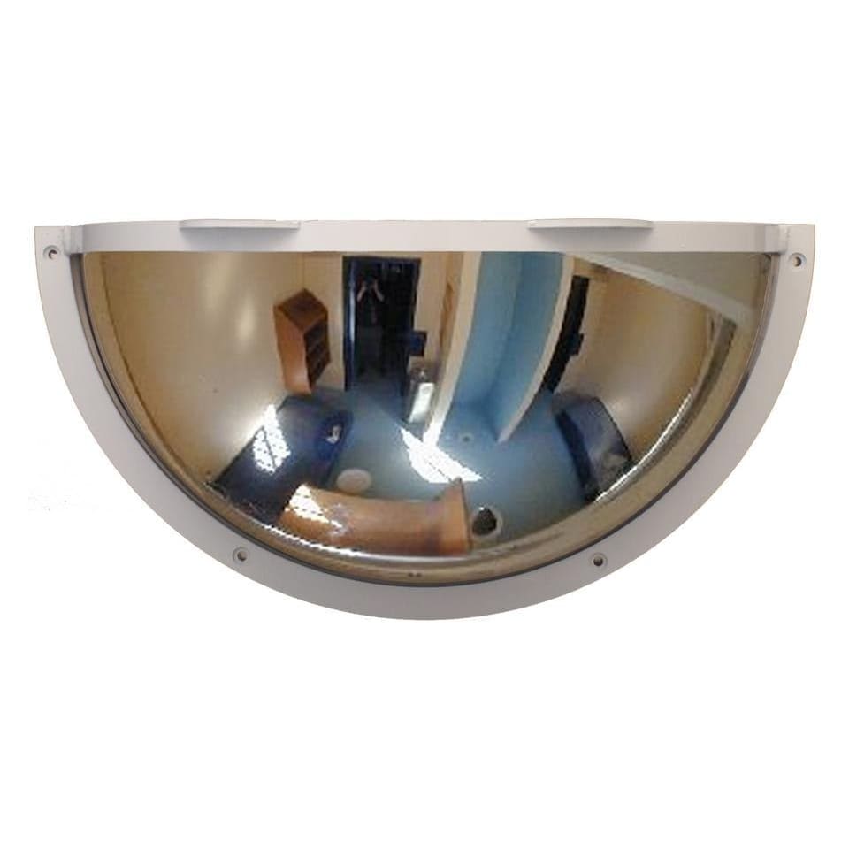 Stainless Steel Half Dome Mirror with Anti-Ligature Frame - 500 x 250mm - Securikey - The Safe Havens