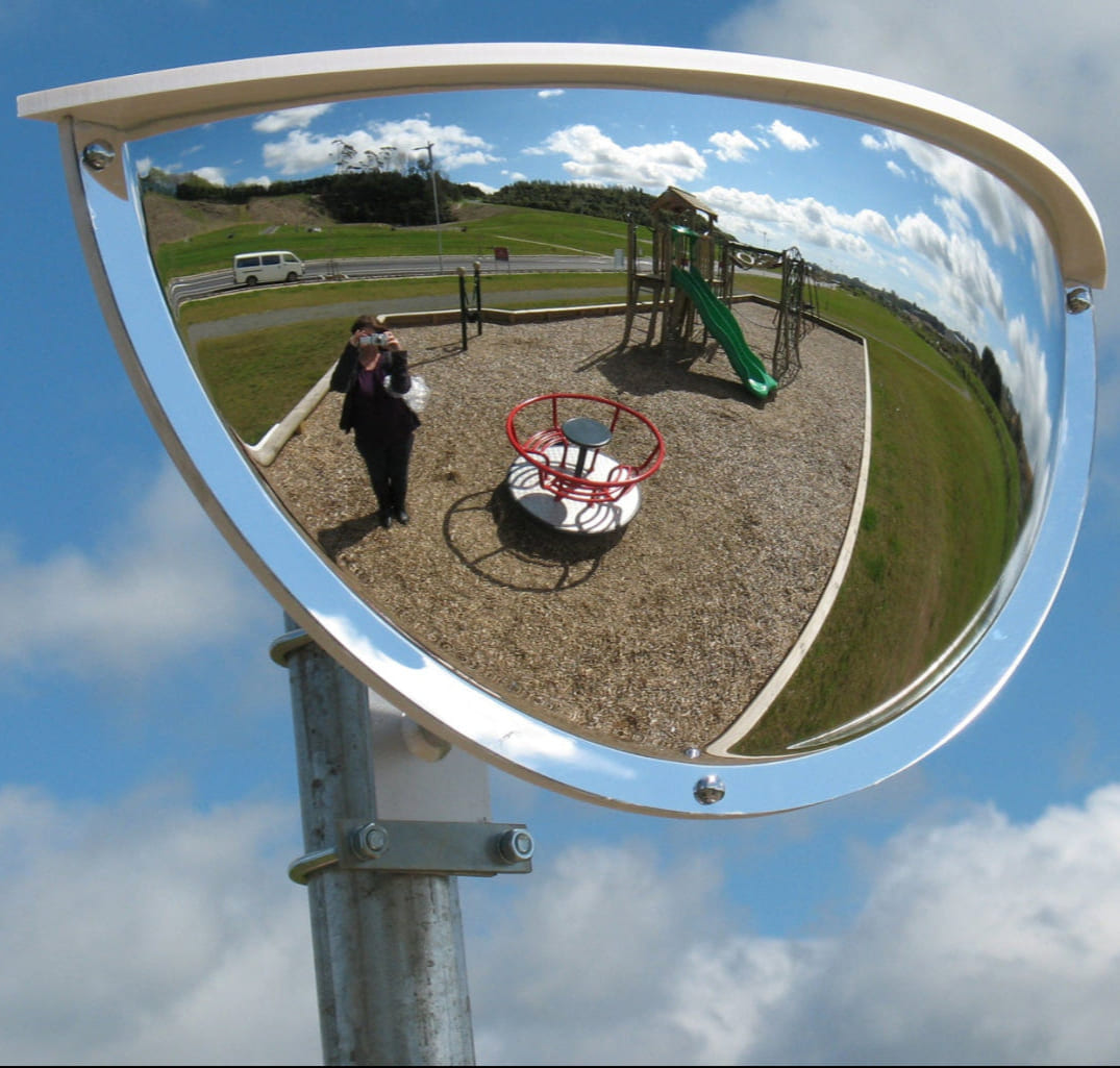 Exterior Half Face Convex Mirror (600mm) - The Safe Havens