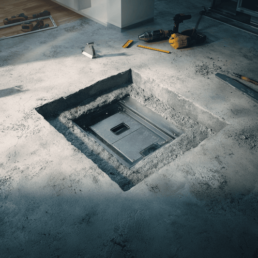 In-floor hidden safe installation in concrete floor for secure, discreet storage | The Safe Havens